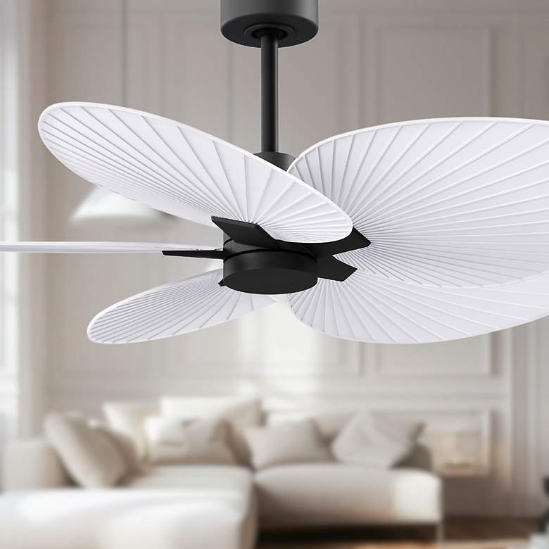 Image 3 48" Alessandra Tropical Black and Matte White Ceiling Fan more views