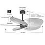 5_48" Alessandra Tropical Black and Matte White Ceiling Fan more views