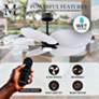6_48" Alessandra Tropical Black and Matte White Ceiling Fan more views