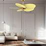 4_48" Alessandra Tropical Brass Ceiling Fan with Yellow Blades more views