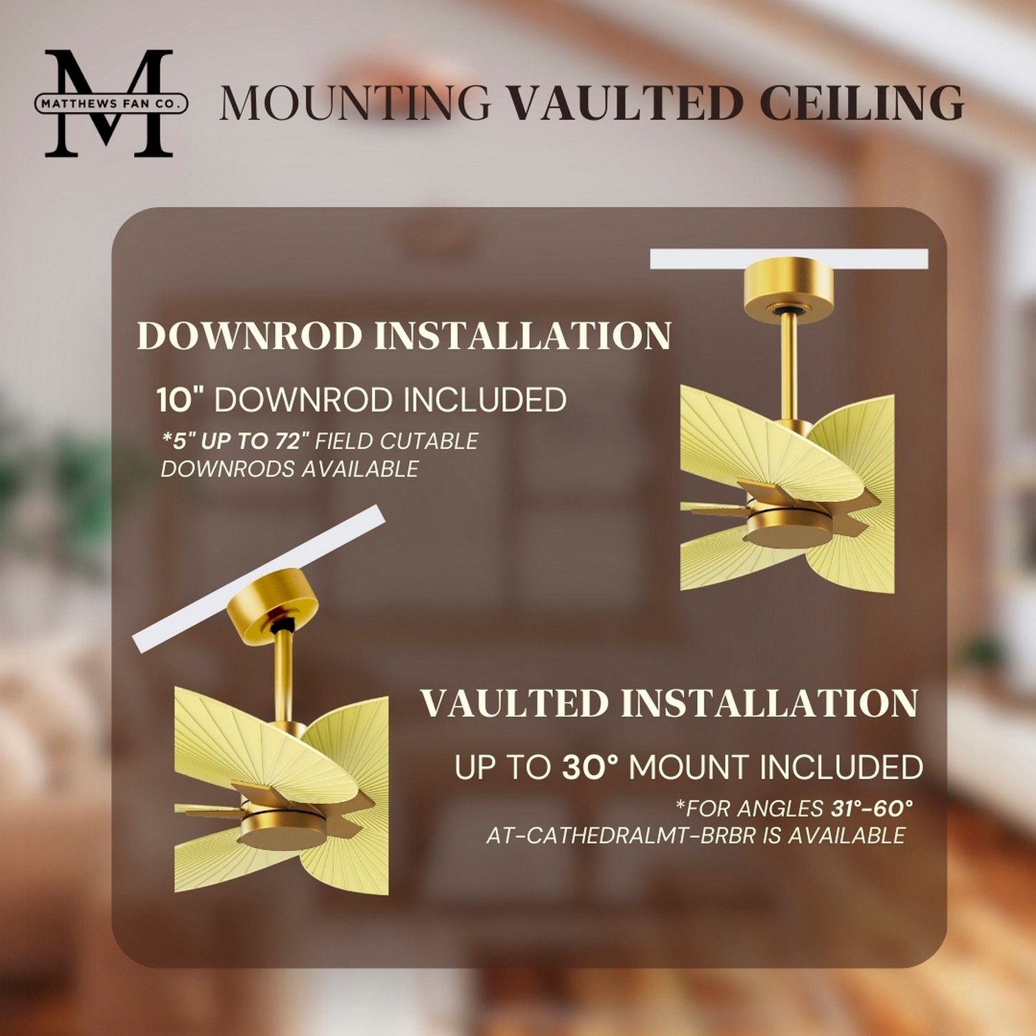 48" Alessandra Tropical Brass Ceiling Fan with Yellow Blades