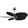 48" Alessandra Tropical Brushed Nickel and Black Ceiling Fan