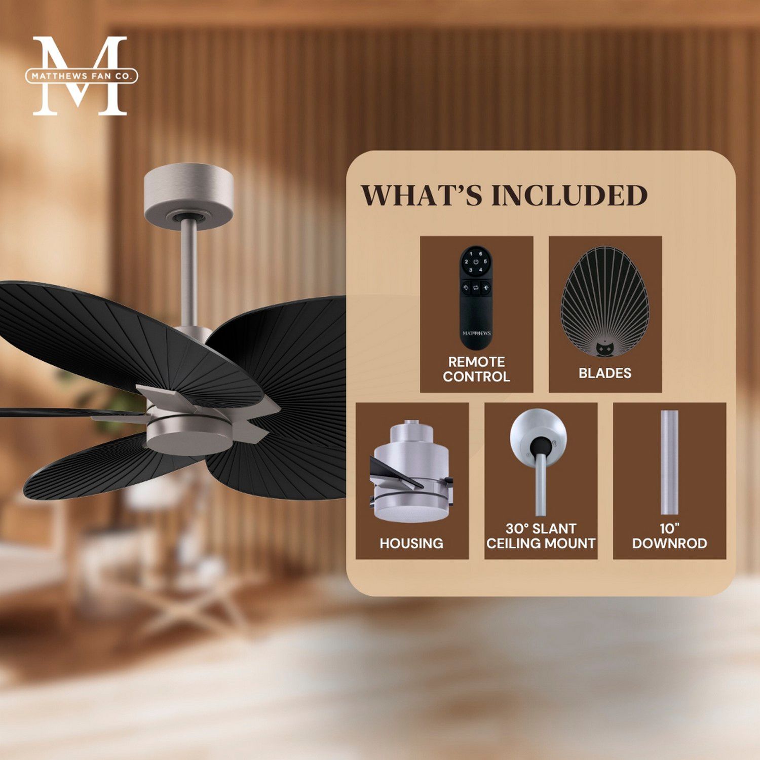 Image 7 48" Alessandra Tropical Brushed Nickel and Black Ceiling Fan more views