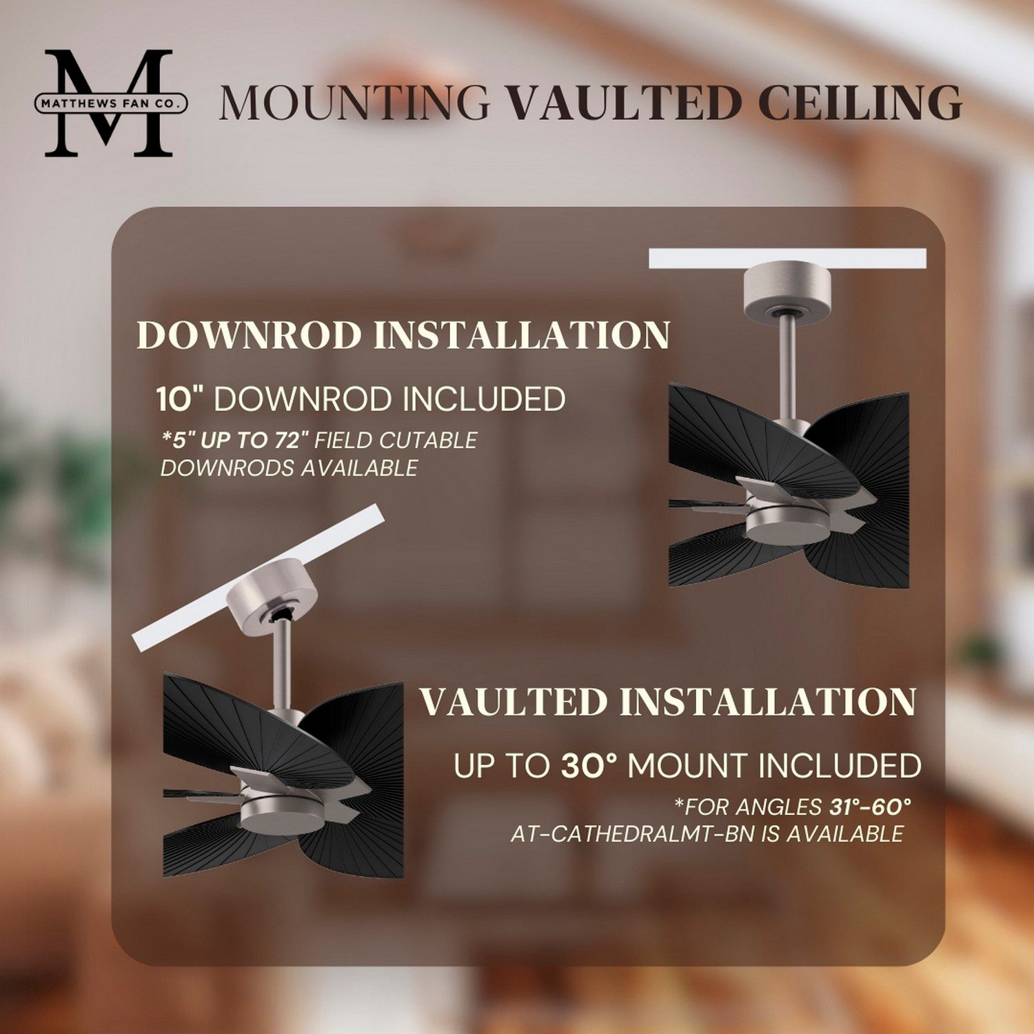 48" Alessandra Tropical Brushed Nickel and Black Ceiling Fan