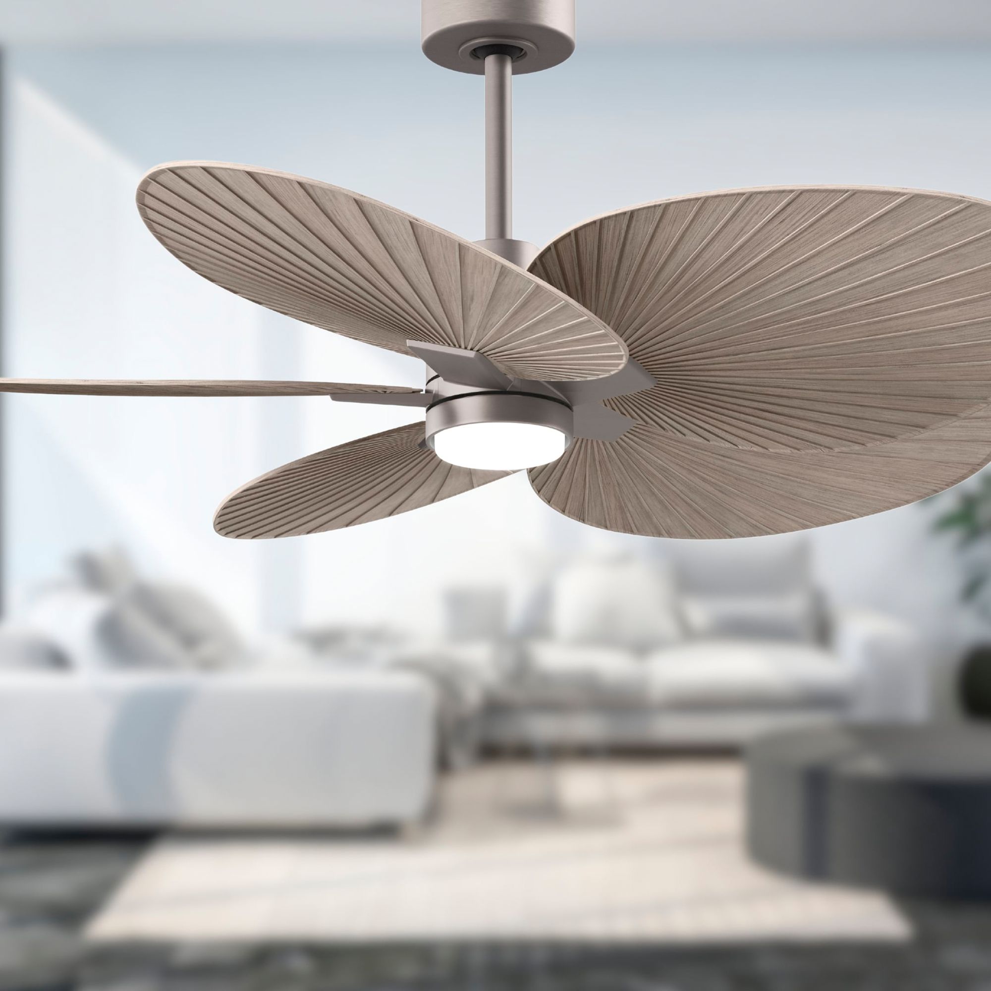 Image 4 48" Alessandra Tropical Brushed Nickel and Gray Ceiling Fan more views