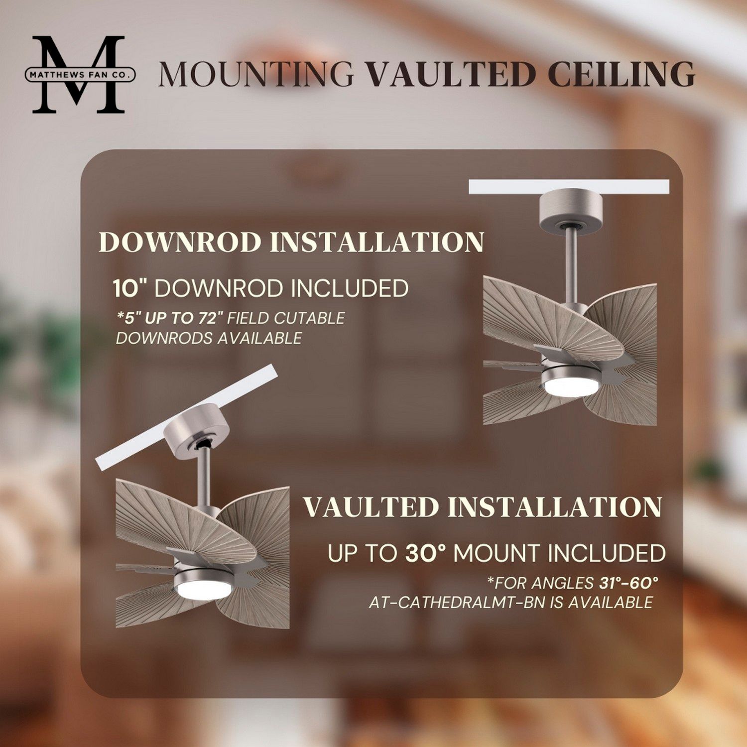 48" Alessandra Tropical Brushed Nickel and Gray Ceiling Fan