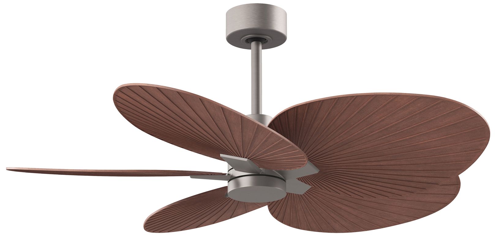 48" Alessandra Tropical Nickel Ceiling Fan w/ Walnut Blades
