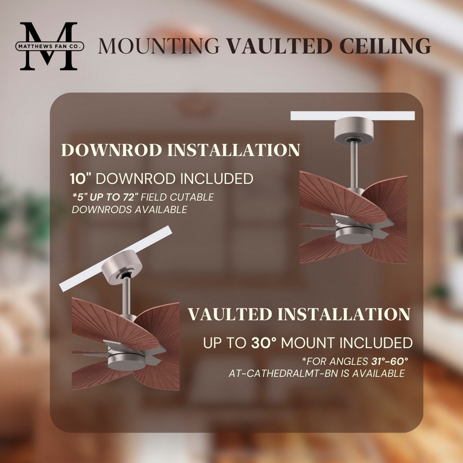 Image 7 48" Alessandra Tropical Nickel Ceiling Fan w/ Walnut Blades more views