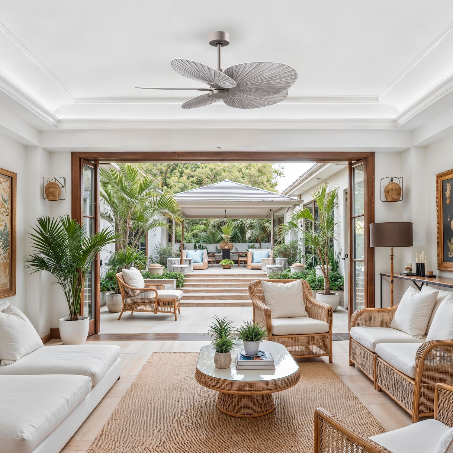 Image 5 48" Alessandra Tropical Nickel Ceiling Fan with Barn Blades more views