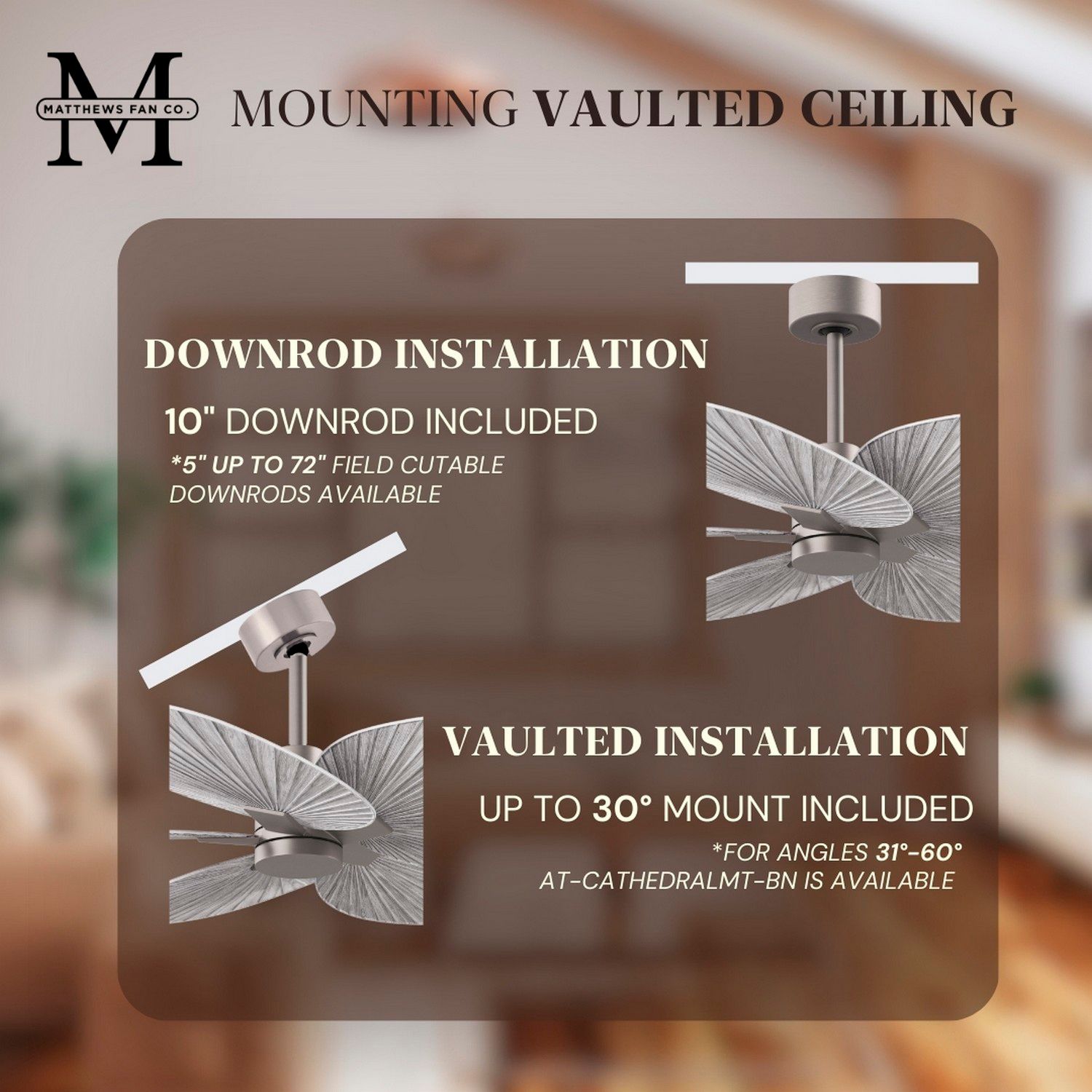 48" Alessandra Tropical Nickel Ceiling Fan with Barn Blades