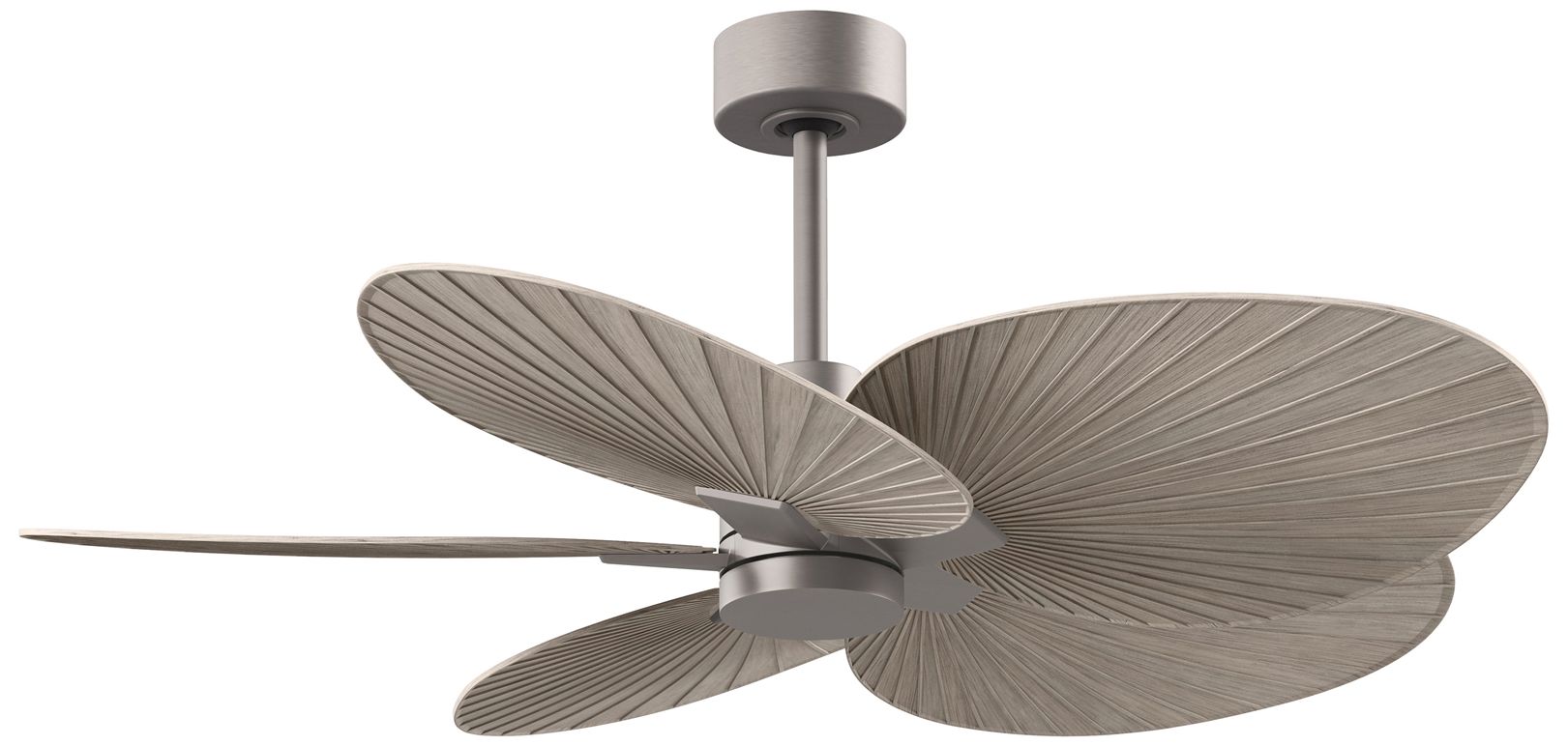 48" Alessandra Tropical Nickel Ceiling Fan with Gray Blades