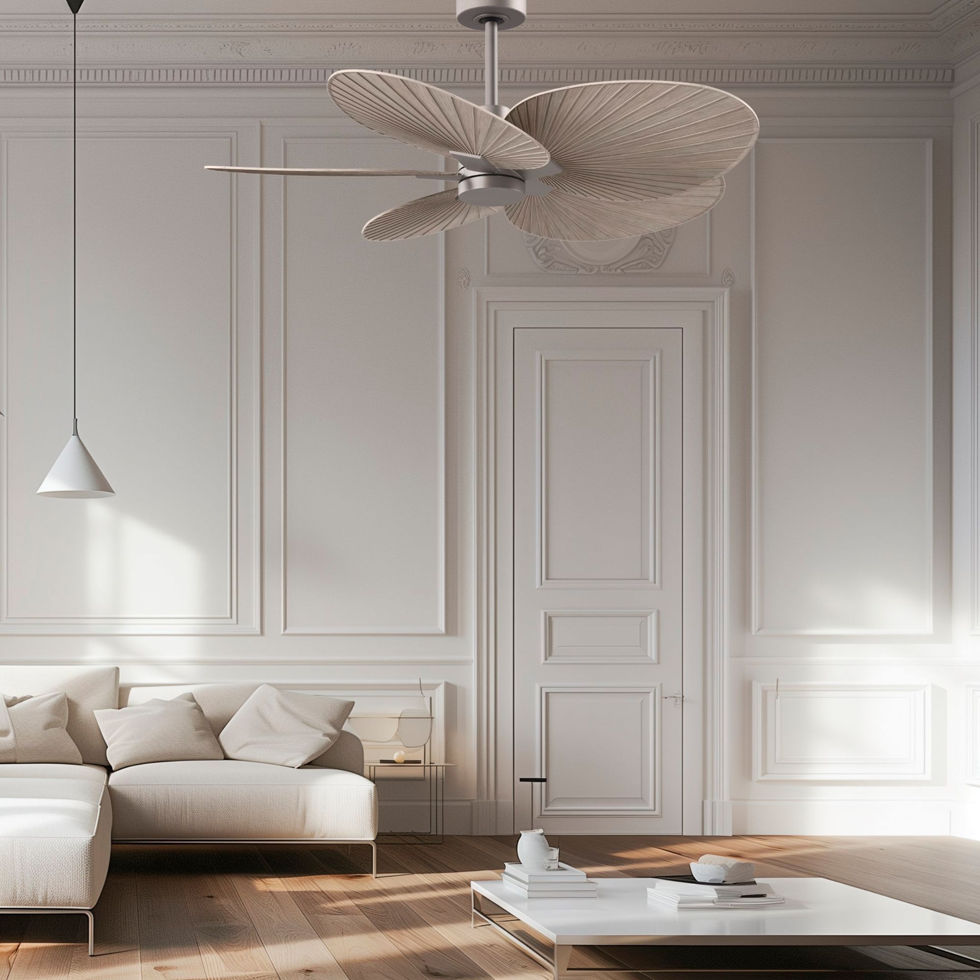 Image 2 48" Alessandra Tropical Nickel Ceiling Fan with Gray Blades more views