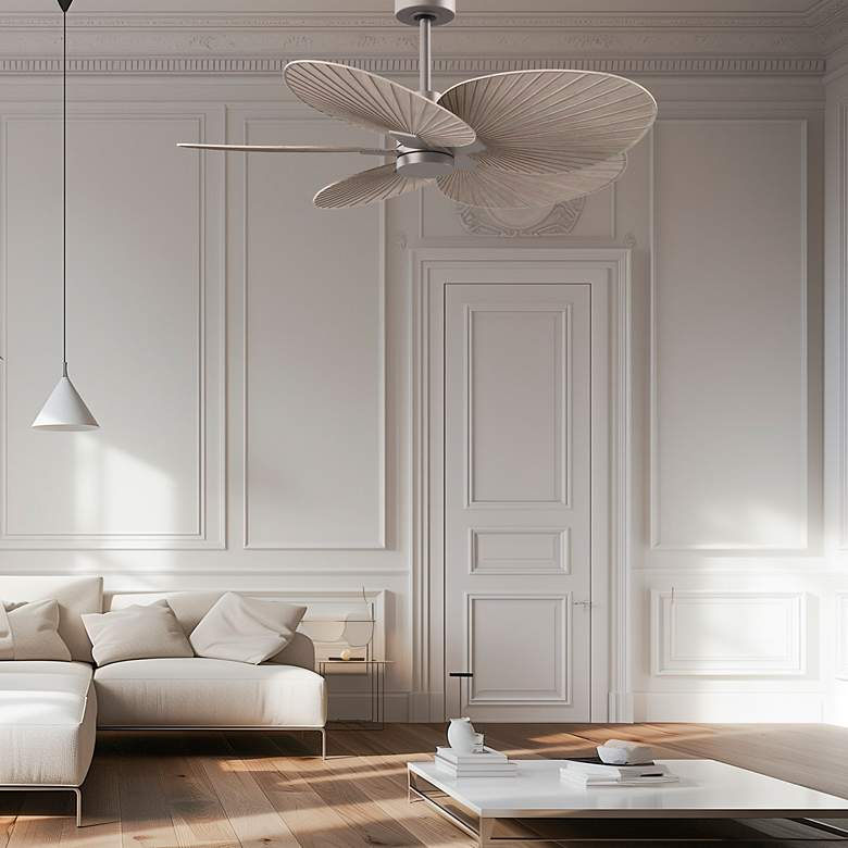 Image 2 48" Alessandra Tropical Nickel Ceiling Fan with Gray Blades more views