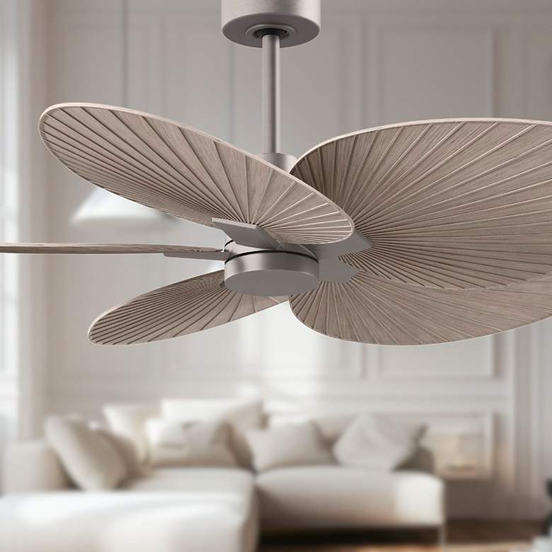 Image 3 48" Alessandra Tropical Nickel Ceiling Fan with Gray Blades more views