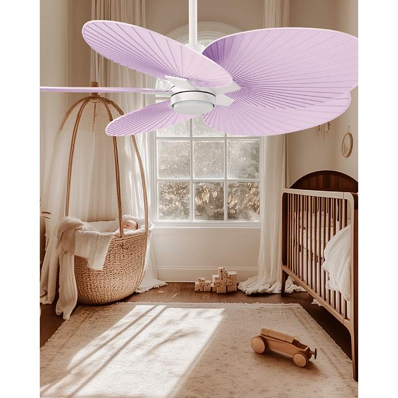 Image 3 48" Alessandra Tropical White and Lilac LED Ceiling Fan more views