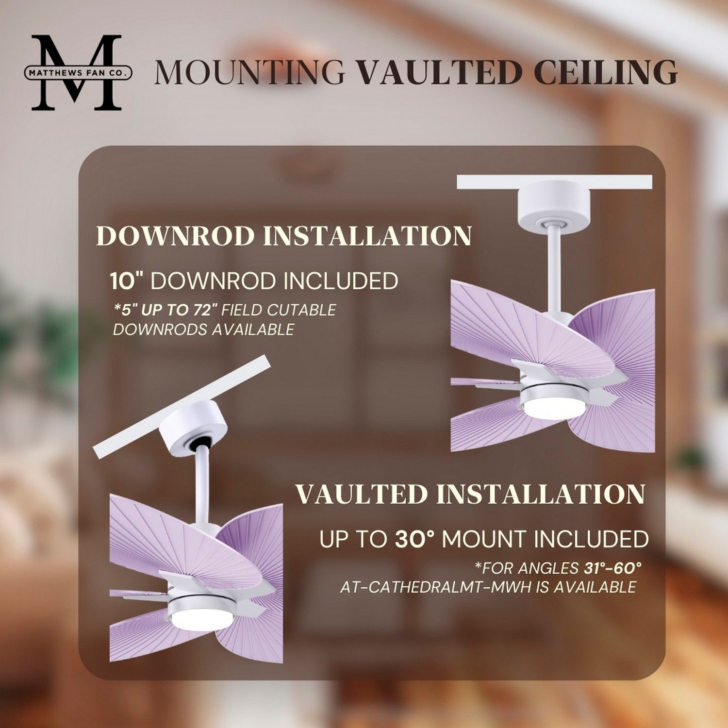 48" Alessandra Tropical White and Lilac LED Ceiling Fan