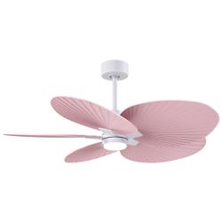 48" Alessandra Tropical White Ceiling Fan with Pink Blades