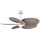 48" Alessandra Tropical White LED Ceiling Fan w/ Gray Blades