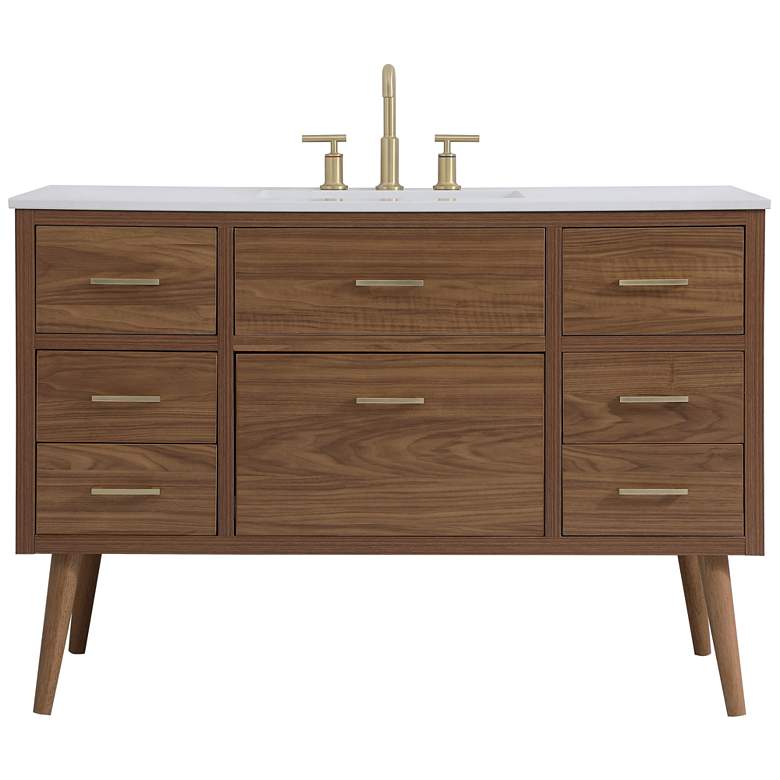 Image 1 48 Inch Bathroom Vanity In Walnut Brown