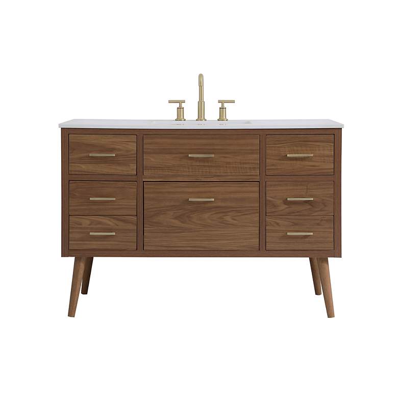 Image 3 48 Inch Bathroom Vanity In Walnut Brown more views