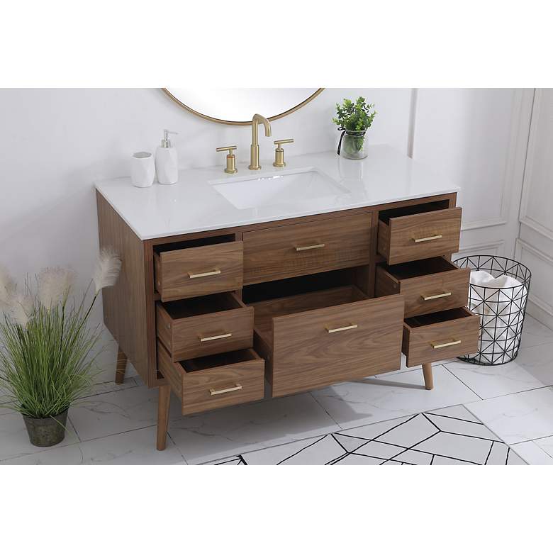 Image 4 48 Inch Bathroom Vanity In Walnut Brown more views