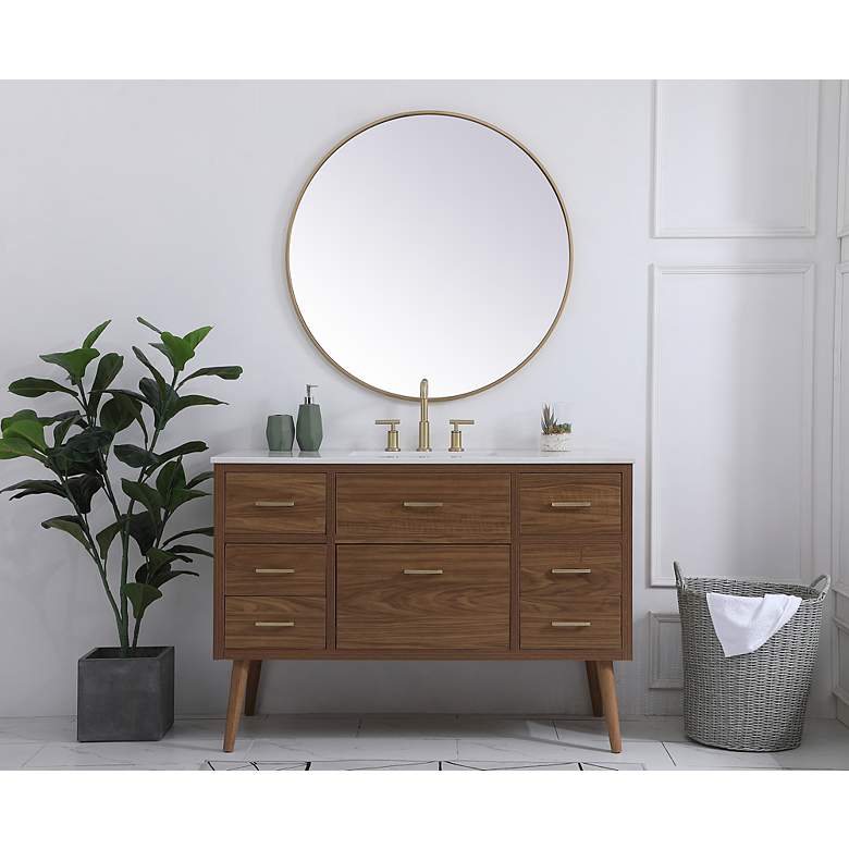 Image 5 48 Inch Bathroom Vanity In Walnut Brown more views