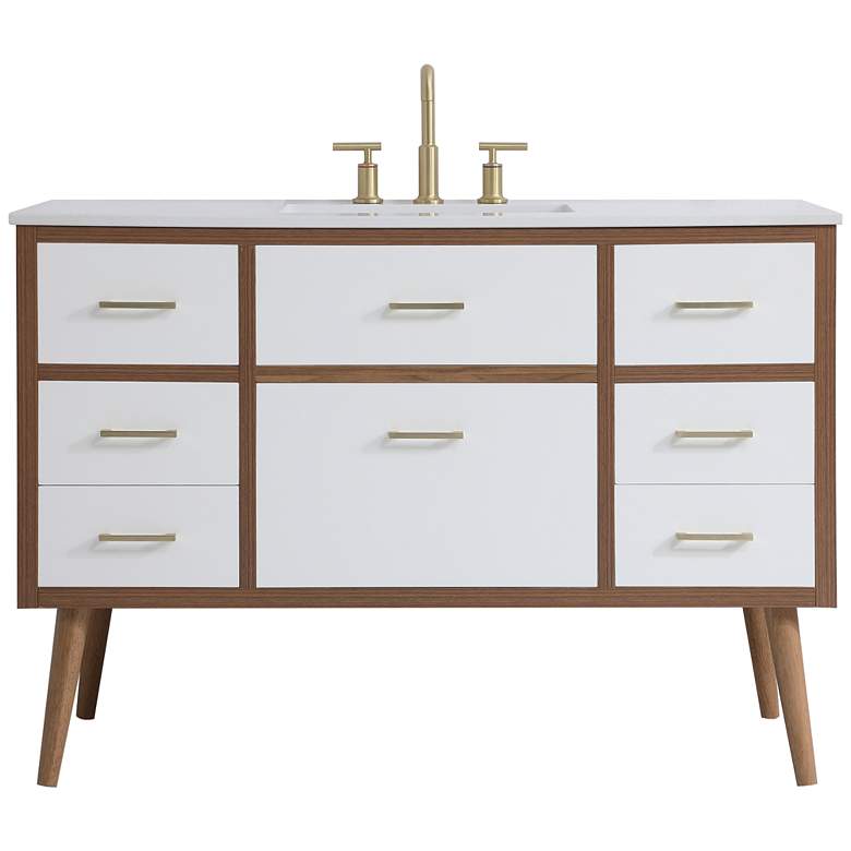 Image 1 48 Inch Bathroom Vanity In White