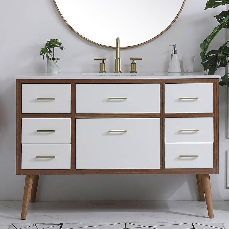 Image 1 48 Inch Bathroom Vanity In White