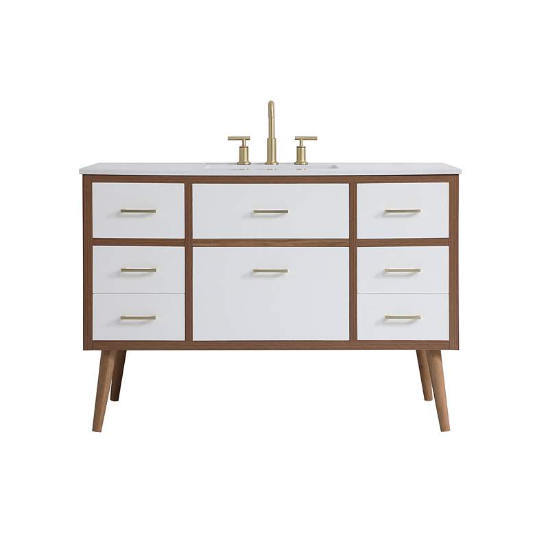 Image 3 48 Inch Bathroom Vanity In White more views