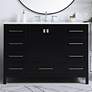 1_48-Inch Black Single Sink Bathroom Vanity With White Calacatta Quartz Top