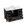 5_48-Inch Black Single Sink Bathroom Vanity With White Calacatta Quartz Top more views