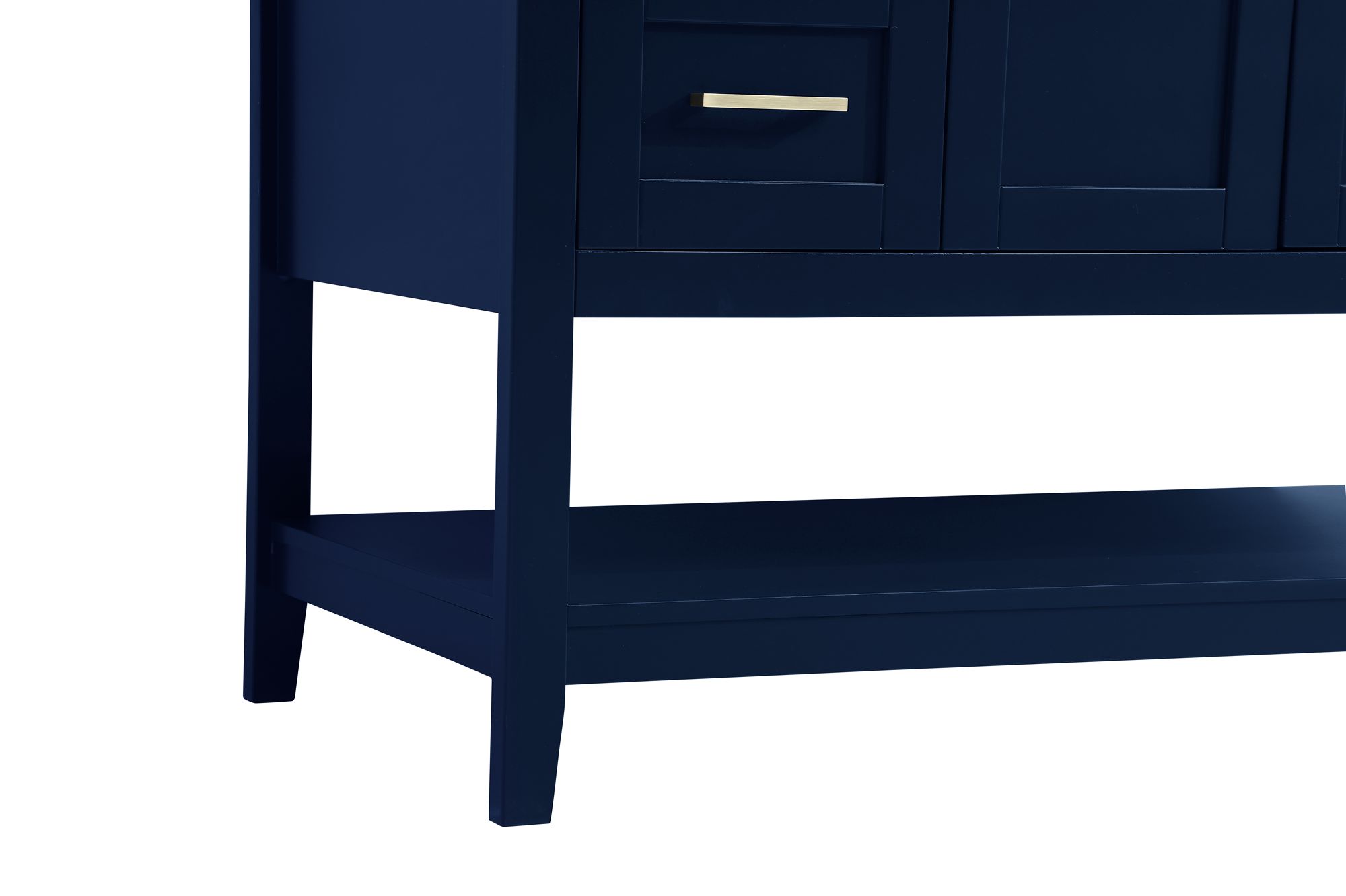 48-Inch Blue Single Sink Bathroom Vanity With White Calacatta Quartz Top