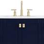 48-Inch Blue Single Sink Bathroom Vanity With White Calacatta Quartz Top