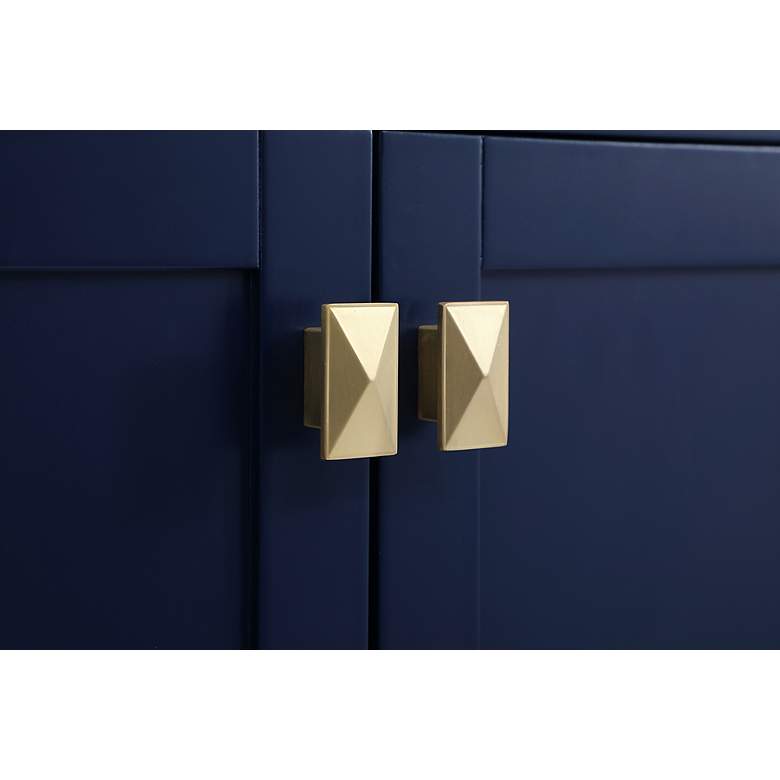 Image 6 48-Inch Blue Single Sink Bathroom Vanity With White Calacatta Quartz Top more views