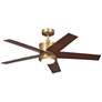 3_48" Brahm Natural Brass LED Ceiling Fan with Walnut Blades