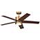 48" Brahm Natural Brass LED Ceiling Fan with Walnut Blades