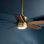 2_48" Brahm Natural Brass LED Ceiling Fan with Walnut Blades