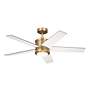 4_48" Brahm Natural Brass LED Ceiling Fan with Walnut Blades more views