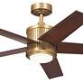 5_48" Brahm Natural Brass LED Ceiling Fan with Walnut Blades more views