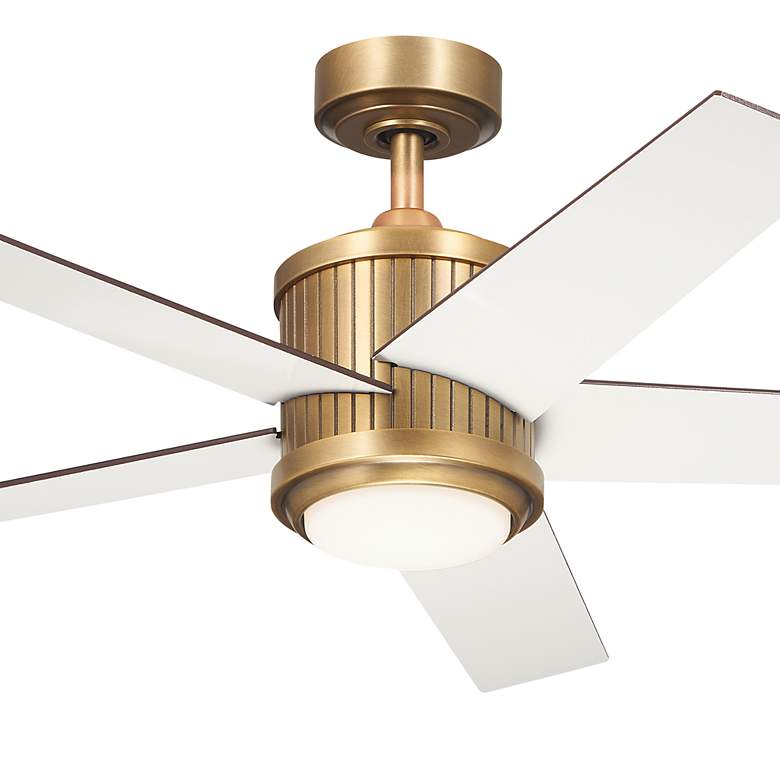 Image 6 48" Brahm Natural Brass LED Ceiling Fan with Walnut Blades more views