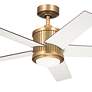 6_48" Brahm Natural Brass LED Ceiling Fan with Walnut Blades more views