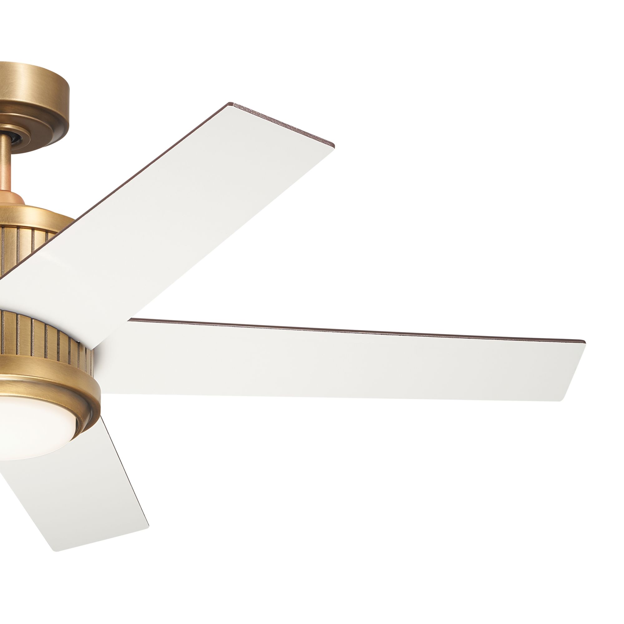 48" Brahm Natural Brass LED Ceiling Fan with Walnut Blades in scene