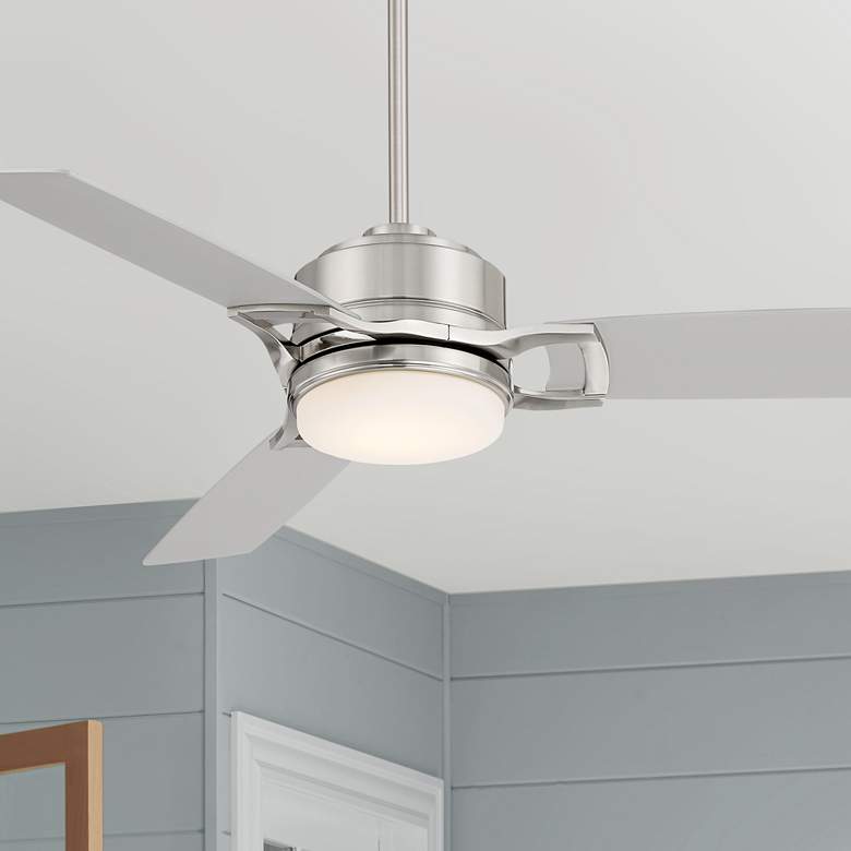 Image 1 48 inch Casa Vieja Express Brushed Nickel LED Ceiling Fan with Remote