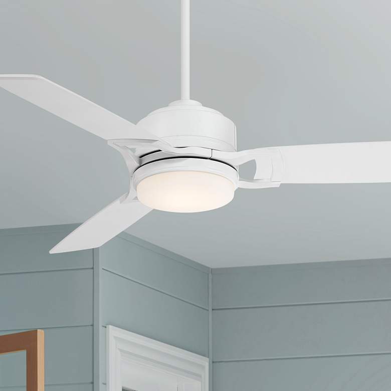 Image 1 48" Casa Vieja Express White LED Ceiling Fan with Remote