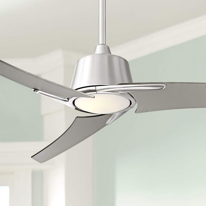 Image 1 48 inch Casa Vieja Matrix Brushed Nickel LED Ceiling Fan