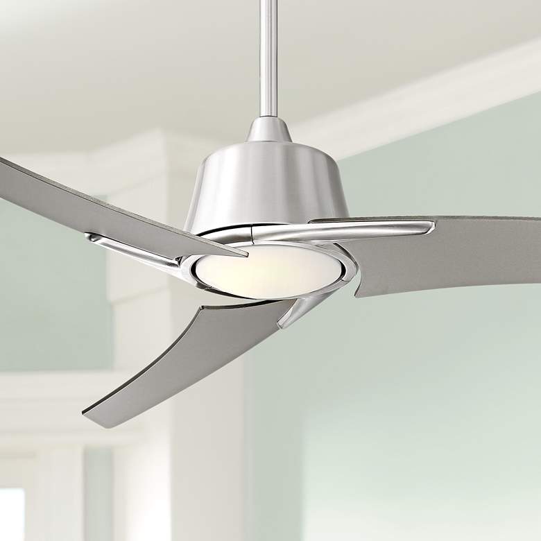 Image 1 48" Casa Vieja Matrix Brushed Nickel LED Ceiling Fan