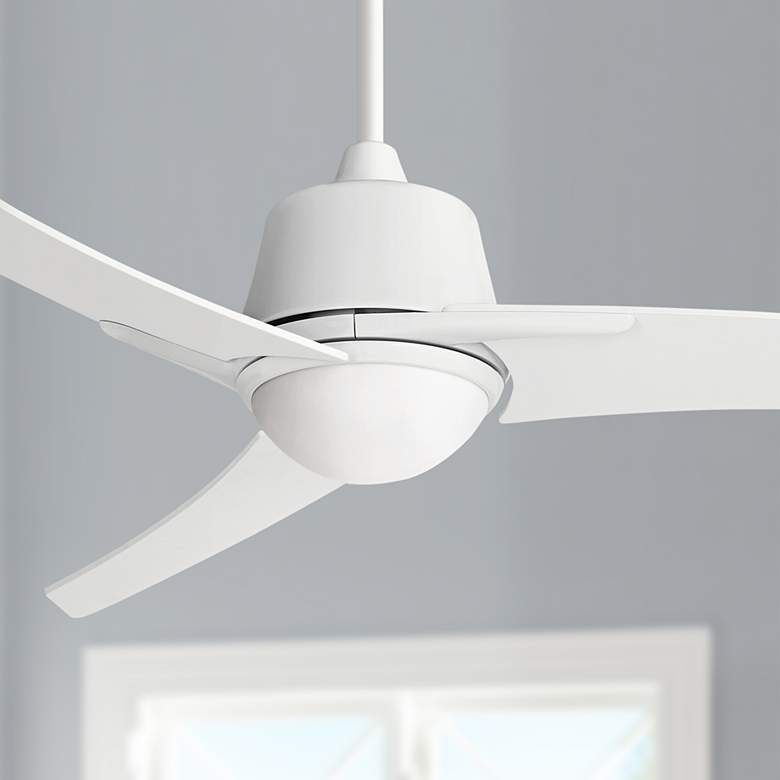 Image 1 48 inch Casa Vieja Matrix White Ceiling Fan with Light