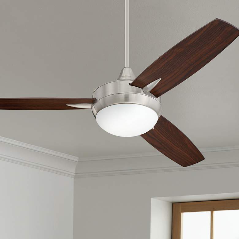Image 1 48 inch Craftmade Targas Brushed Nickel LED Ceiling Fan with Remote