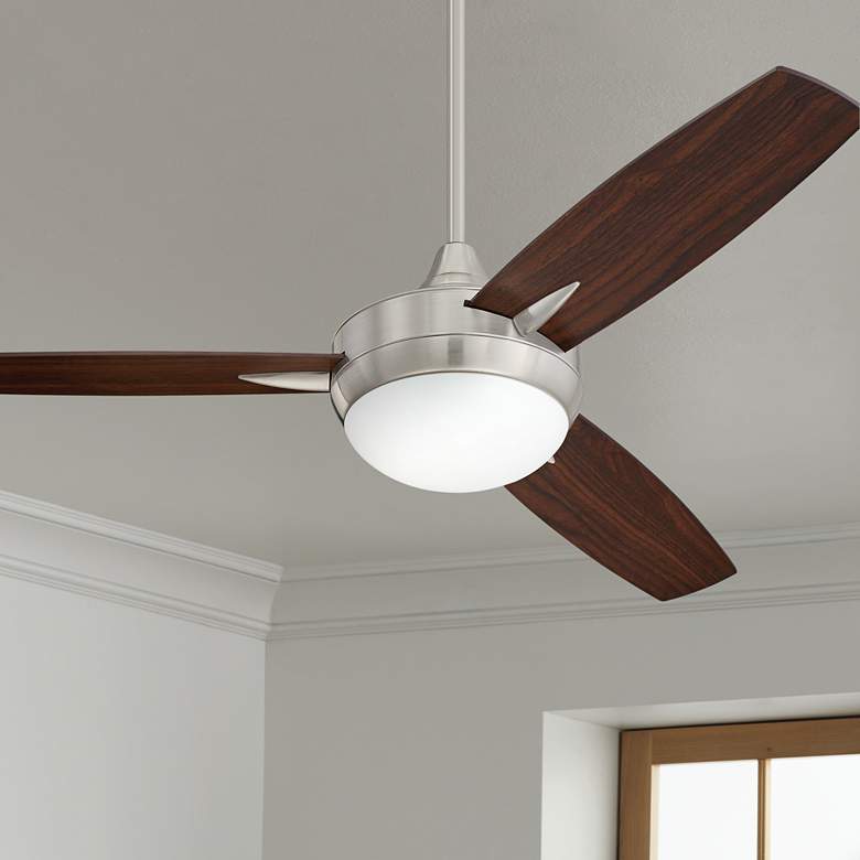 Image 1 48" Craftmade Targas Brushed Nickel LED Ceiling Fan with Remote