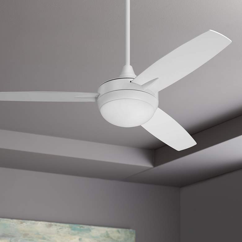 Image 1 48 inch Craftmade Targas White LED Modern Ceiling Fan with Wall Control
